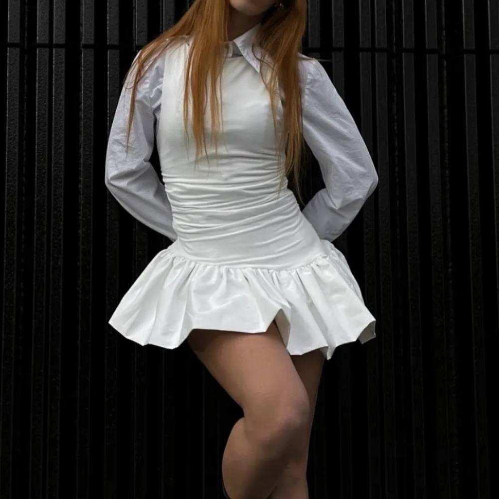 Cider White Sleeveless Casual Dress